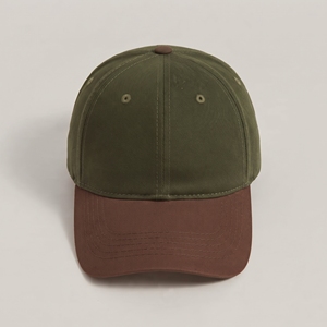 Gorra de Béisbol Unisex de 6 Paneles, Verde Oliva con Visera Marrón, Tela de Sarga, Ajuste Ajustable, Estilo Casual, Uso en las Cuatro Estaciones, Logotipo Personalizado - Product Image 1