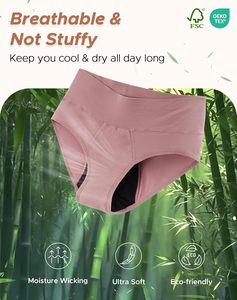 Culottes menstruelles anti-fuites pour femmes, prix usine, en coton confortable, taille haute, respirantes, réutilisables, OEM ODM en gros - Product Image 6