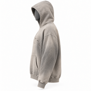 <b>Oversized</b> <b>Vintage</b> Hooded <b>Sweatshirt</b> Floral Embroidery Sleeves Breathable Pocket Unisex Casual Knitted 100% Cotton Hoodie Autumn - Product Image 5