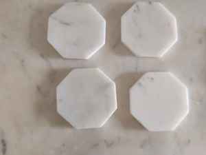 Premium Marble Coasters <b>Set</b> <b>Waterproof</b> Heat Resistant Stone Coasters for Coffee Cups Glasses Home Kitchen Use - Product Image 2