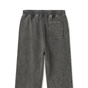Pantalon de survêtement oversize pour homme, collection Hiver 2025, design personnalisé, gris foncé, délavé à l'acide, double taille, coupe évasée - Product Image 4