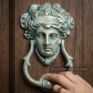 Traditional Cast <b>Iron</b> Door Knocker with Greek Face Design Durable Waterproof Eco-Friendly Outdoor Use Entry Hardware - Product Image 4