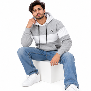 Sudadera con capucha gris de algodón al por mayor, de forro polar grueso y suave, con cremallera completa, logotipo personalizado, ajuste regular, informal, para hombre - Product Image 3