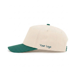 Casquette de baseball bicolore personnalisable avec broderie de votre logo, en coton, 5 panneaux, structurée, unisexe, vente en gros, usine OEM - Product Image 2