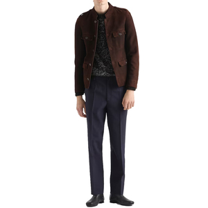 Custom Men's Cowhide <b>Suede</b> Utility <b>Jacket</b> Luxury Vintage Western Leather <b>Jacket</b> OEM Private Label leather top manufacturer - Product Image 2