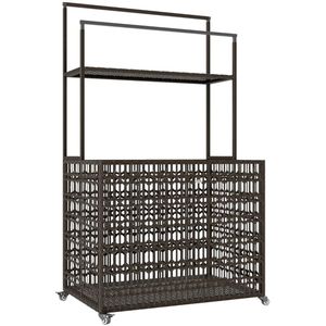 Armario de Almacenamiento Exterior Marrón, Estante para Flotadores de Piscina con Barra para Toallas, Unidad de Almacenamiento Multiusos - Product Image 5