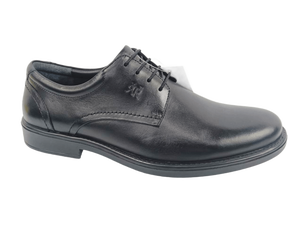 Zapatos Oxford de Vestir para Hombre, Negros, de Cuero Vacuno, con Cordones, Punta Redonda, para Oficina y Carrera Profesional, Color Sólido, Suela de Goma, para Todas las Temporadas - Product Image 1