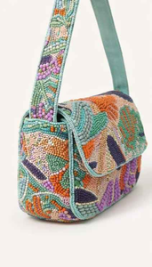 Sac à bandoulière perlé fait main pour femme, motif floral tendance, pochette de soirée à rabat, broderie colorée - Product Image 4