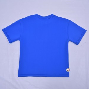 Camiseta de Manga Corta con Cuello Redondo Azul para Hombre, Corte Regular, Color Sólido, Transpirable, Tejido de Punto, Neopreno, Estilo Casual - Product Image 5