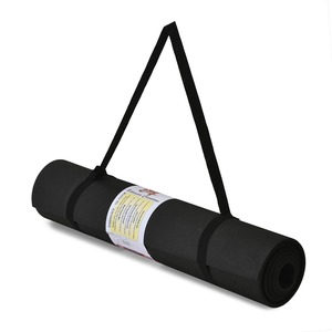 Black EVA 4mm Thick <b>Yoga</b> Mat with Non-Slip Surface Eco-Friendly Foldable Design Carrying Strap for Hot <b>Yoga</b> & <b>Pilates</b> Training - Product Image 1