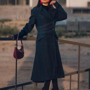 Abrigo Largo de Lana para Mujer, Estilo Urbano, Invierno, Transpirable, de Alta Calidad, Casual, Moderno, con Forro de Algodón - Product Image 4