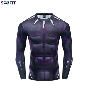 Quick Dry Long Sleeve Superhero Sports <b>shirt</b> <b>Compression</b> Gym With 3d Sublimation Designs Sports Group Rashguards - Product Image 2