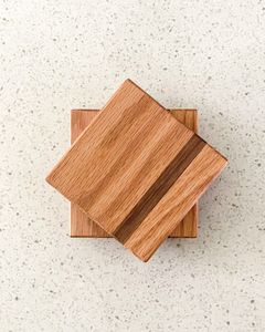 Juego de Posavasos de Café Reutilizables, Ecológicos, de Madera Cuadrada y Estilo Minimalista - Product Image 6