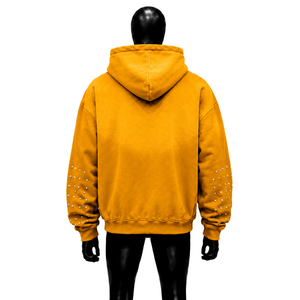 เสื้อฮู้ดดี้สีเหลืองทรงโอเวอร์ไซส์ลายกราฟิกสำหรับผู้ชาย สไตล์สตรีทแฟชั่น ทรงหลวม สวมใส่สบายๆ สำหรับฤดูใบไม้ร่วง สตรีทแวร์มินิมอล แขนยาว - Product Image 2