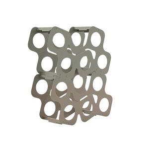 Porte-vin moderne en aluminium pour 9 bouteilles, sur pied, design géométrique unique à bulles, élégant pour cuisine et bar - Product Image 1