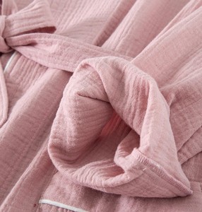 Peignoir d'été décontracté en coton doux pour couple, style hôtelier, à manches longues, longueur au-dessus du genou, grande taille, pour homme et femme - Product Image 6