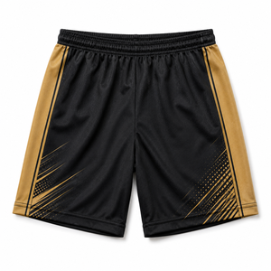 Camiseta de Fútbol Geométrica Negra y Dorada para Hombre, Manga Corta, Absorbe la Humedad, Ajuste Atlético, para Todas las Temporadas, Impresión Sublimada - Product Image 3