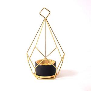 Brûleur d'encens moderne en métal doré géométrique avec lanterne en bois de manguier – Écologique et durable, décoration aromatique bio pour la maison - Product Image 2
