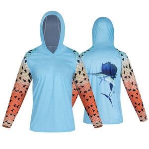 Sweat à capuche de pêche pour homme, respirant, imperméable, protection solaire UPF 50+, manches longues, avec logo personnalisé - Product Image 3