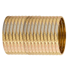 กำไลข้อมือ ORO-Z ลายสลักสามสี สำหรับผู้หญิง เครื่องประดับแฟชั่น อุปกรณ์เสริมสุดอินเทรนด์ - Product Image 1