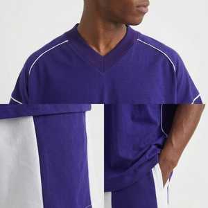 Ensemble décontracté deux pièces pour homme, t-shirt et short vert sarcelle avec bordure contrastante, détail poche, style streetwear, idéal pour l'été – Vente en gros - Product Image 6