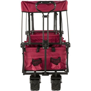 Carrello da Giardino Pieghevole Extra Large con Tettuccio Rimovibile, Ruote Utilitarie e Vano Portaoggetti Posteriore - Product Image 6