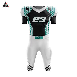 Seragam Sepak Bola Amerika Berkualitas Tinggi Warna Sesuai Pesanan Bahan Spandex/Polyester Ukuran Besar Lengan Setengah Logo Sesuai Pesanan - Product Image 1