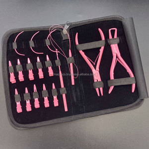 Hot <b>Pink</b> Stainless Steel Wholesale Hair Extension <b>Tools</b> <b>Kit</b>/Custom Logo Top Quality Hot Selling Hair Extension Pliers - Product Image 2