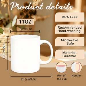 แก้วกาแฟเซรามิคพิมพ์ลายตามสั่ง ขนาด 11 ออนซ์ พร้อมหูจับสีดำ ทนทานต่อการใช้ในเครื่องล้างจานและไมโครเวฟ ของขวัญวันแม่สำหรับใช้ในบ้าน - Product Image 2