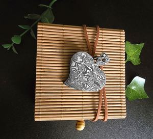 ขายดีจี้หัวใจเหล็กดามัสกัสไวกิ้งนอร์สเครื่องรางและสร้อยคอโลหะแกะสลักเครื่องประดับแฟชั่นสำหรับปาร์ตี้ไอเดียของขวัญ - Product Image 4