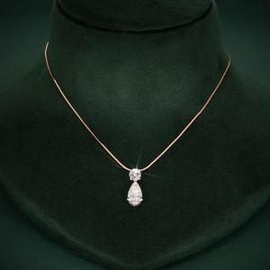 Collier pendentif en or rose plaqué rhodium avec diamant de laboratoire certifié IGI 4 carats, ensemble de collier pendentif solitaire personnalisé pour femmes, cadeau - Product Image 1