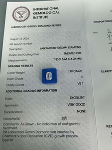 เพชรขาวทรงเอเมอรัลด์เจียระไน CVD ขนาด 1-10 กะรัต รับรองโดย IGI และ GIA ความสะอาดระดับ VVS สำหรับขายส่ง เหมาะสำหรับทำเครื่องประดับ - Product Image 2