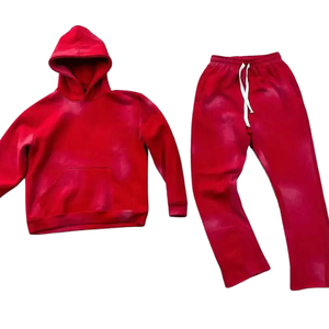 Conjunto Deportivo Personalizado Extra Grande Rojo para Hombre, Sudadera con Capucha y Pantalones de Felpa Gruesa, Ropa Deportiva Unisex - Product Image 5