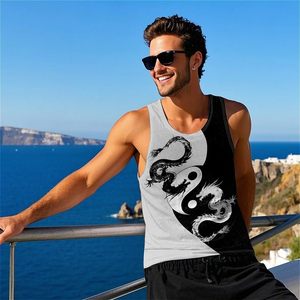 <b>Black</b> Men's <b>Tank</b> <b>Tops</b> Summer Sleeveless Tee Breathable Anti-UV Eco-Friendly 100% Polyester Solid Print Front Workout Beach - Product Image 2