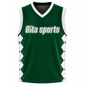 Maillot de volley-ball sans manches vert et blanc, uniforme sportif pour équipe, haut de performance pour entraînement et compétition - Product Image 1