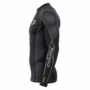Maillot de bain à manches longues pour homme, noir, en nylon et polyester, respirant, séchage rapide, adulte, 220g, impression du logo sur le devant - Product Image 3