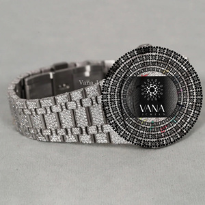 Reloj de Lujo de Acero Inoxidable con Moissanita y Diamantes, Estilo Hip Hop, con Esfera de Cristal, Movimiento Mecánico, Resistente al Agua 100 Bar - Product Image 2