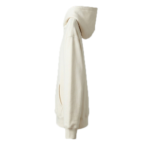 Sweat à capuche surdimensionné de qualité supérieure, blanc crème, impression de logo personnalisée, en molleton de coton, fabrication OEM ODM, vente en gros - Product Image 3