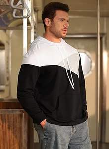 เสื้อฮู้ดผู้ชายผ้าโพลีเอสเตอร์ผสมคอตตอน พิมพ์โลโก้ตามสั่ง ผลิตจากโรงงานโดยตรง เสื้อสเวตเชิ้ตผ้าฟลีซลำลองแฟชั่น มีฮู้ด สีพื้น - Product Image 4