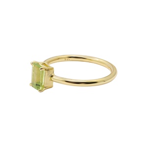 Wholesale Gold Plated 925 Sterling <b>Silver</b> Natural <b>Emerald</b> Cut Peridot 4 Prong Solitaire <b>Ring</b> Fine Jewelry Memoria Jewels - Product Image 2