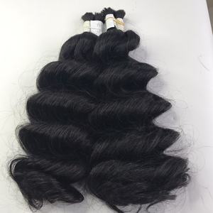 Cabello humano ondulado a granel, Color rubio, embalaje de cabello virgen, suave y sedoso, precio al por mayor - Product Image 4