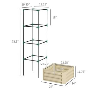 Jardinera Elevada Galvanizada Clásica de 24 x 24 x 73.5 Pulgadas, Color Crema, para Tomates y Plantas Trepadoras, Tamaño 2L, con Drenaje - Product Image 3
