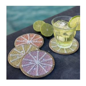 Juego de 4 posavasos con cuentas, mejor precio, con patrones naranja, azul y verde, posavasos con cuentas de la mejor calidad - Product Image 3