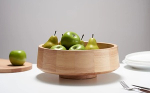 Tazón para Servir de Madera de Mango Artesanal con Base de Pedestal, Artesanía Atemporal para una Presentación de Comida Sofisticada - Product Image 2