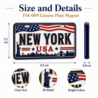 Imán de nevera con bandera de placa de matrícula 3D de resina personalizada al por mayor, recuerdo turístico, regalo OEM para tiendas de estados y países