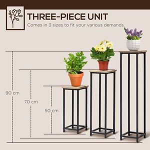 Set di 3 Supporti per Piante da Interno ed Esterno, Scaffale Angolare per Vasi, Espositore da Tavolo, Arredamento per Casa, Patio e Giardino - Product Image 4