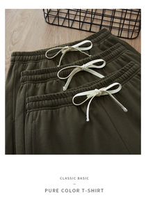 Shorts cinq-quarts pour hommes, couleur unie, broderie personnalisée, prix d'usine CN Bangladesh, utilisation décontractée, shorts confortables - Product Image 3