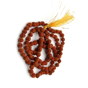 Collier de perles Rudraksha Jaap Mala de haute qualité, originales et naturelles, 108 perles de 6-8 mm, vente en gros - Product Image 4