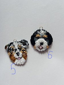 Handmade Dog Face Beaded Keychain Gold Tone <b>Key</b> <b>Ring</b> Pet Pendant <b>Bag</b> Charm Gift Accessory - Product Image 3