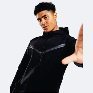 New Design 100% Cotton Customizable Men Winter Tech Fleece Quick Dry Breathable Regular Fit Full <b>Zip</b> <b>Hooded</b> Solid Streetwear - Product Image 6